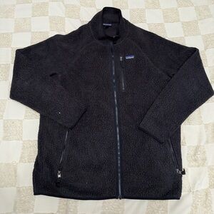 Patagonia Men's Retro Pile Full Zip Jacket in black size XXL